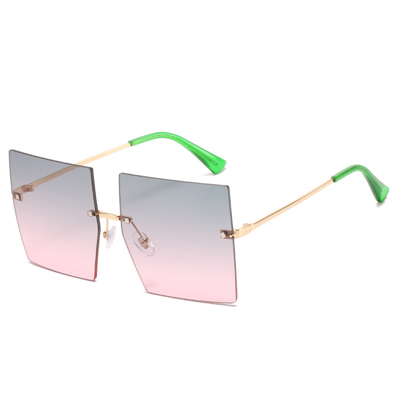 Sunglasses new best-selling square frameless metal sunglasses hot style simple fashion elegant sunglasses