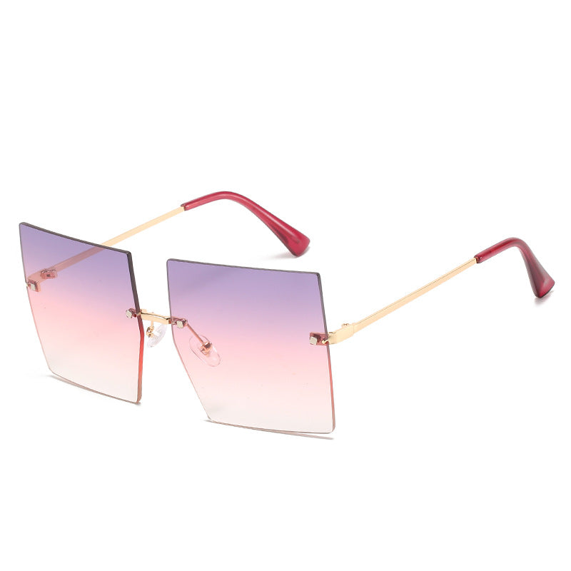 Sunglasses new best-selling square frameless metal sunglasses hot style simple fashion elegant sunglasses