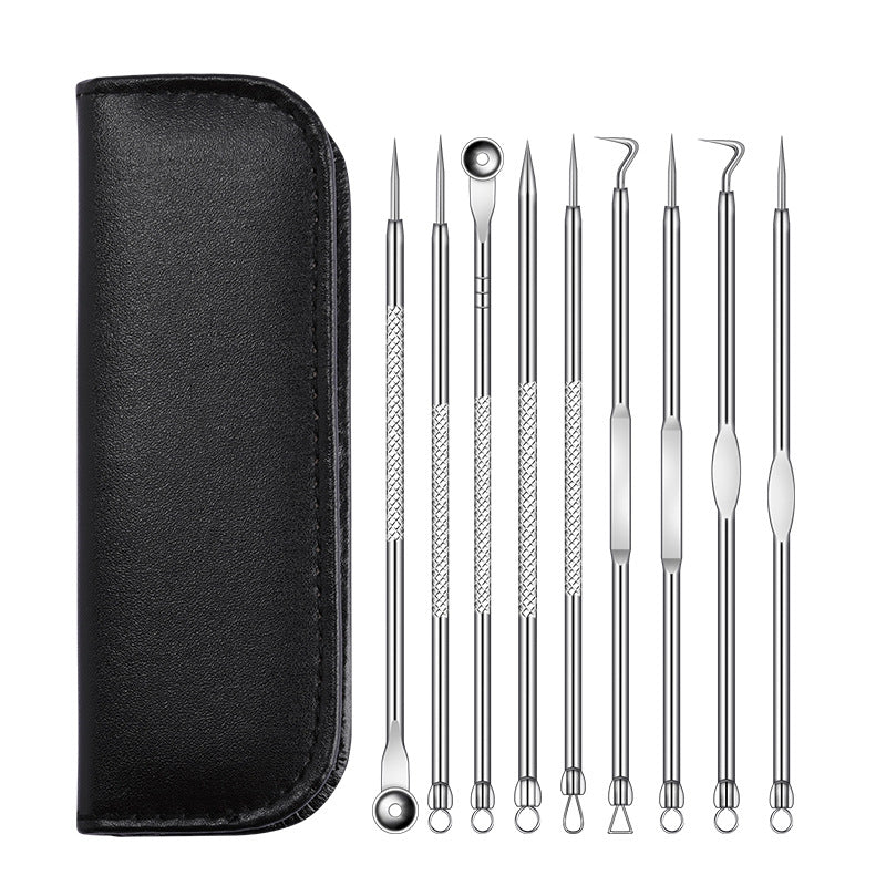 Factory wholesale stainless steel acne needle holder double-head teasing acne acne needle to blackhead beauty tool set