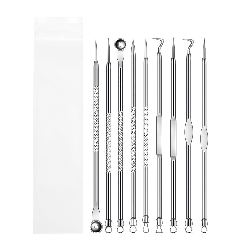 Factory wholesale stainless steel acne needle holder double-head teasing acne acne needle to blackhead beauty tool set