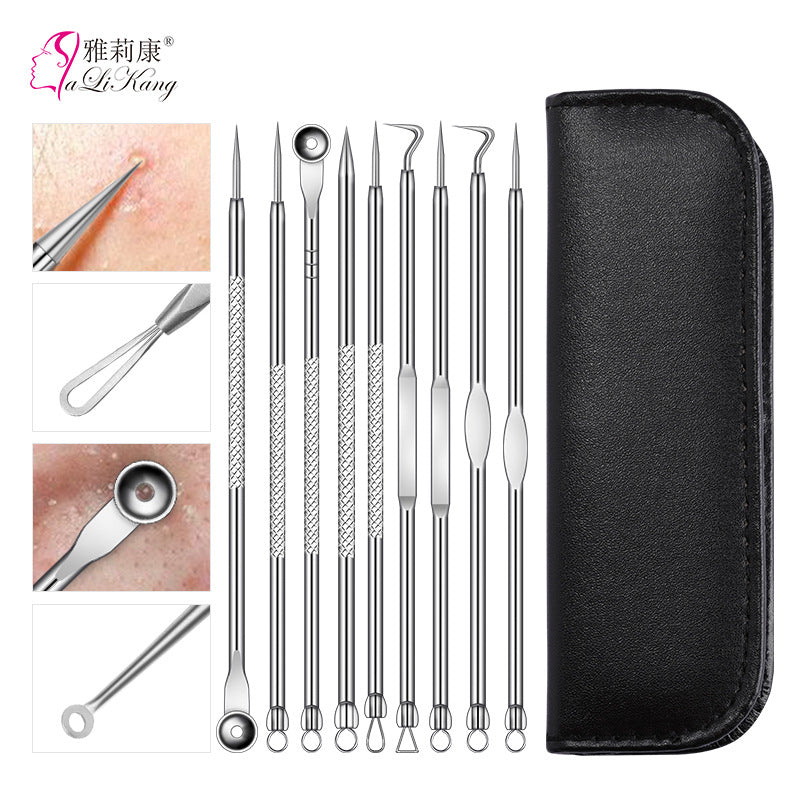 Factory wholesale stainless steel acne needle holder double-head teasing acne acne needle to blackhead beauty tool set