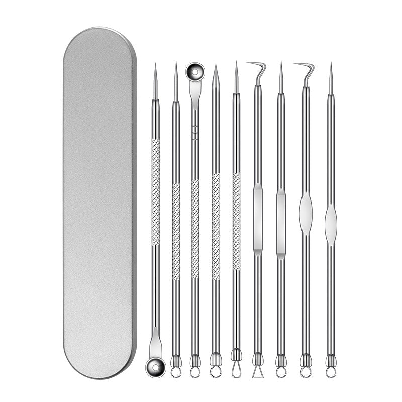 Factory wholesale stainless steel acne needle holder double-head teasing acne acne needle to blackhead beauty tool set