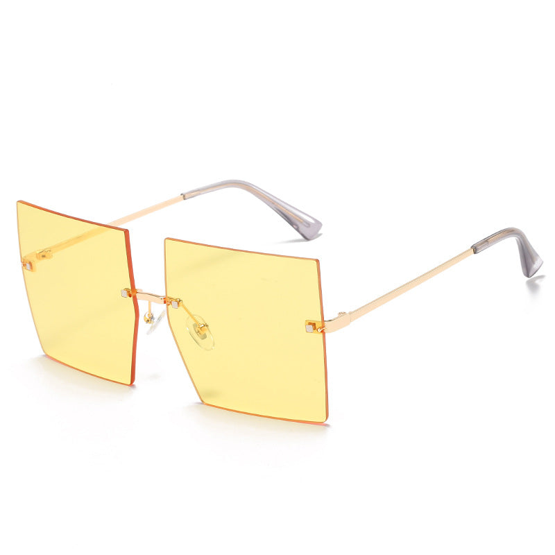 Sunglasses new best-selling square frameless metal sunglasses hot style simple fashion elegant sunglasses