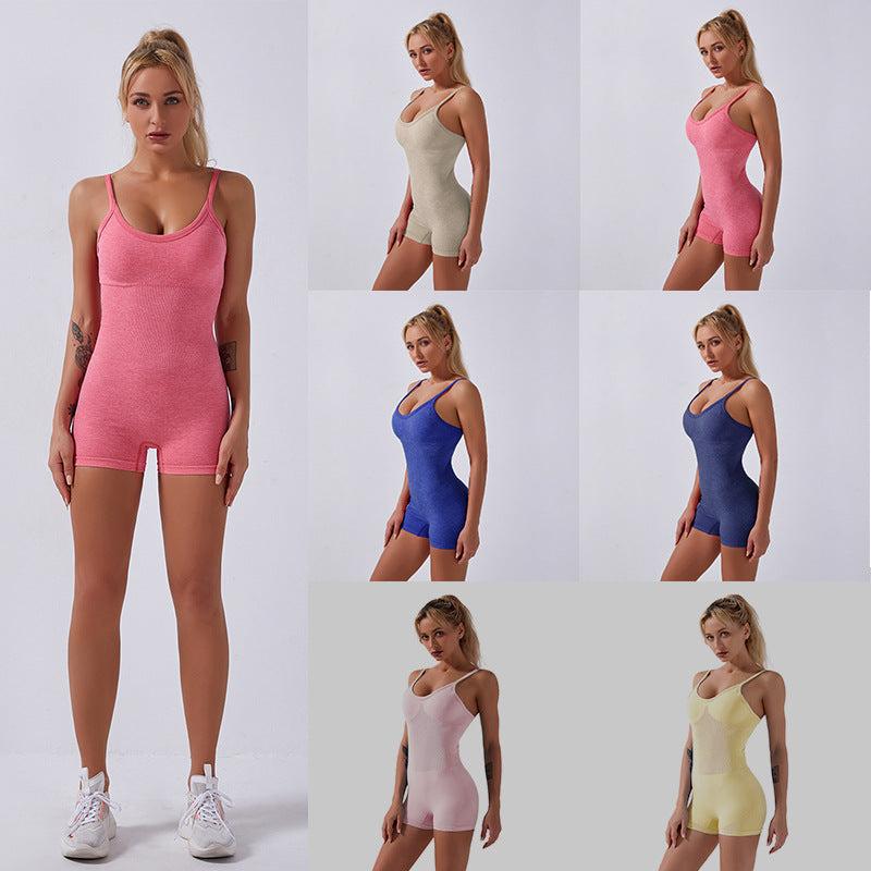 Shark knit Botee cross-border seamless sports one-piece tight-fitting sling one-piece yoga suit Seamless