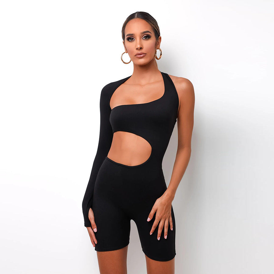 Jumpsuit women's clothing summer new style long-sleeved sexy hollow sports jumpsuit