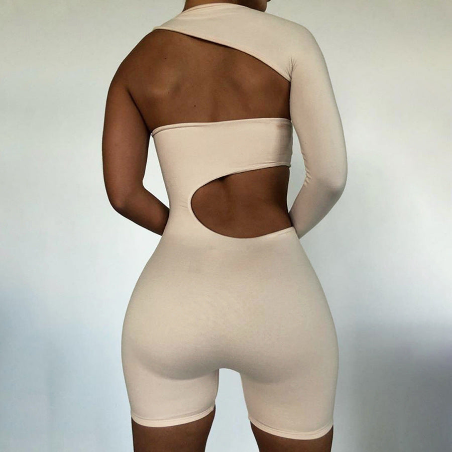 Jumpsuit women's clothing summer new style long-sleeved sexy hollow sports jumpsuit