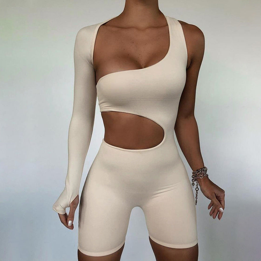 Jumpsuit women's clothing summer new style long-sleeved sexy hollow sports jumpsuit