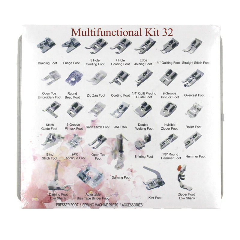 Household multifunctional sewing accessories 32 pieces 42 pieces 48 pieces 52 pieces 62 pieces 72 presser foot set sewing machine presser foot