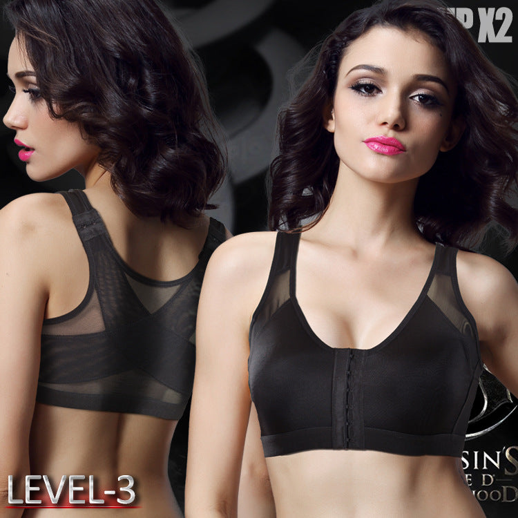 CB for fitness yoga underwear vest-style shock-proof front buckle ultra-thin breathable no steel ring running sports bra