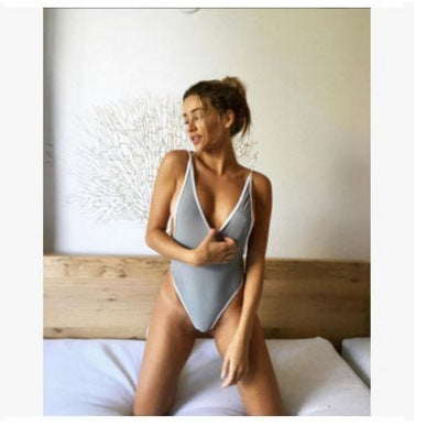 Lace Up One Piece Swimsuit Sexy Swimwear Women High Waist Bathing Suit Backless Black Bodysuit feminina biquini