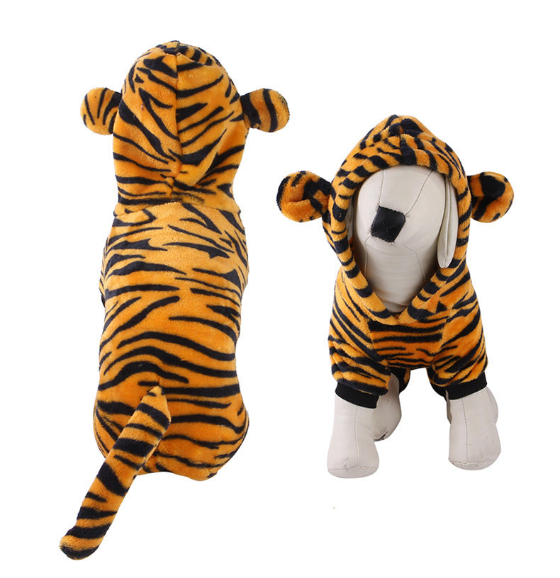 New autumn and winter pet clothes, coral fleece, Yiwu four-legged cartoon transformation, puppy clothes, dog clothes