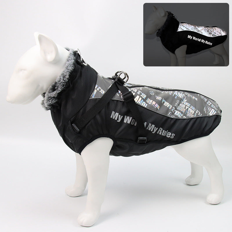new pet clothes, warm autumn and winter pet jackets, outdoor plus cotton dog clothes, pet supplies