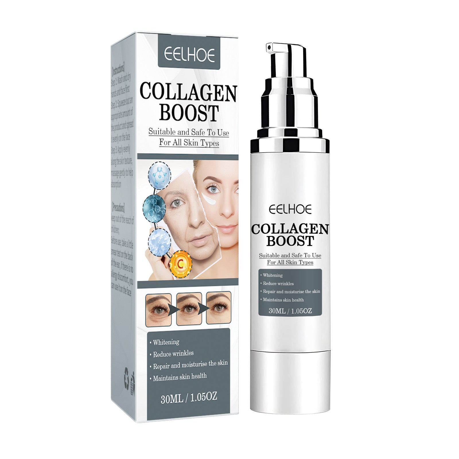 EELHOE Collagen Anti-Wrinkle Cream Collagen anti-aging reorganization fades fine lines, moisturizes and tightens the skin