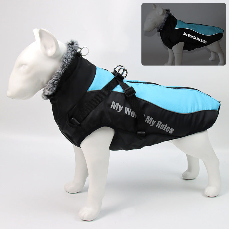 new pet clothes, warm autumn and winter pet jackets, outdoor plus cotton dog clothes, pet supplies