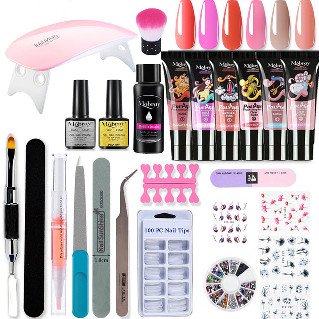 exclusive crystal extension gel manicure tool set nail model fast phototherapy gel nail paperless gel