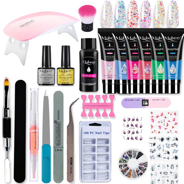 exclusive crystal extension gel manicure tool set nail model fast phototherapy gel nail paperless gel