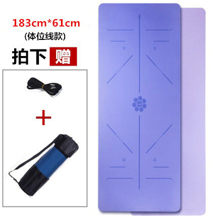 Posture line yoga mat tpe material widened 80cm professional fitness thickened 8mm non-slip mat special for yoga studio