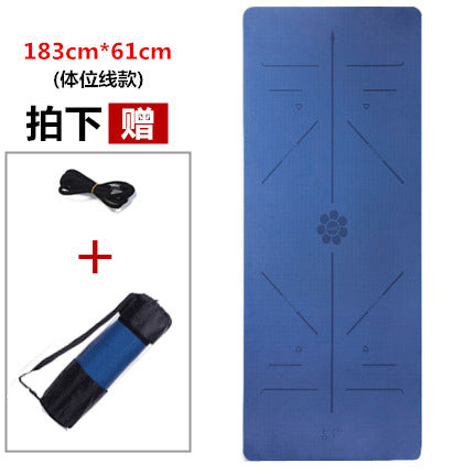 Posture line yoga mat tpe material widened 80cm professional fitness thickened 8mm non-slip mat special for yoga studio