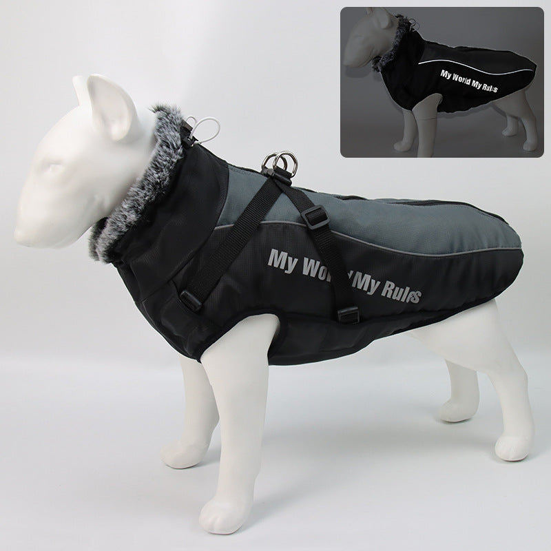 new pet clothes, warm autumn and winter pet jackets, outdoor plus cotton dog clothes, pet supplies