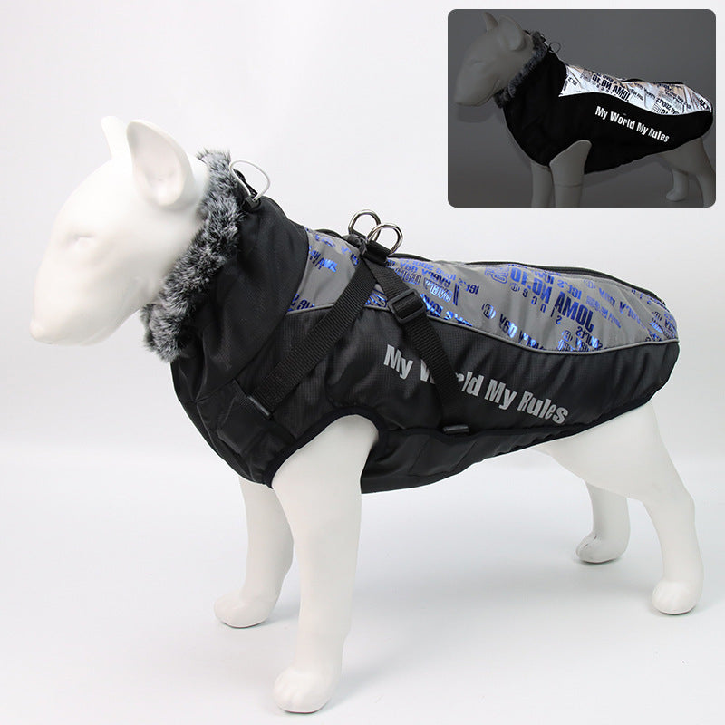 new pet clothes, warm autumn and winter pet jackets, outdoor plus cotton dog clothes, pet supplies