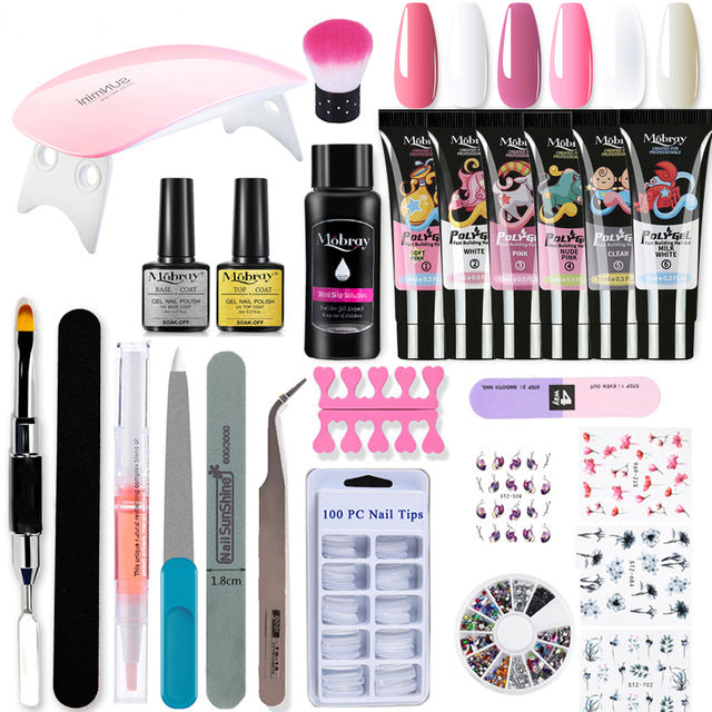 exclusive crystal extension gel manicure tool set nail model fast phototherapy gel nail paperless gel