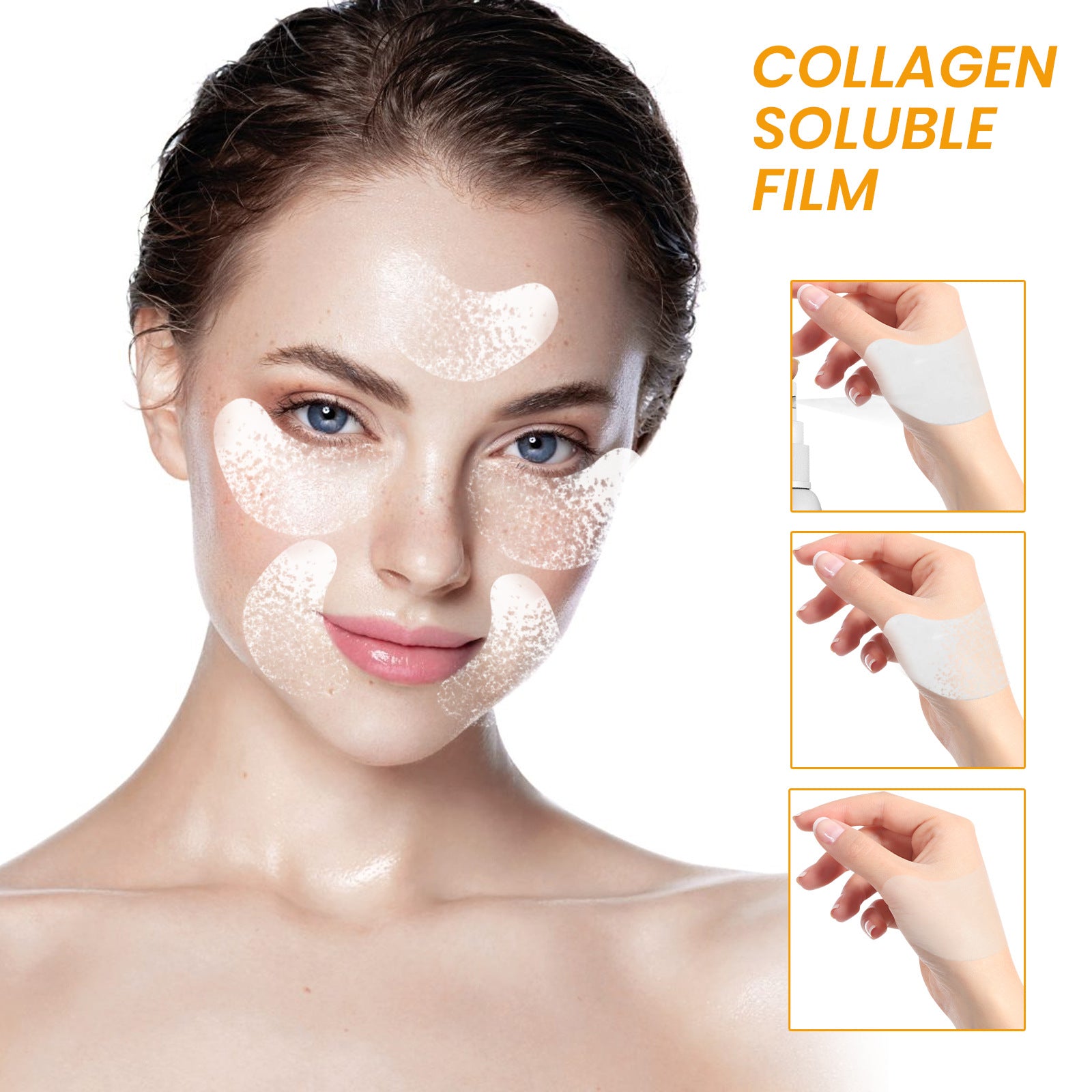Jaysuing collagen soluble film eye mask forehead cheek lightening fine lines lifting firming mask