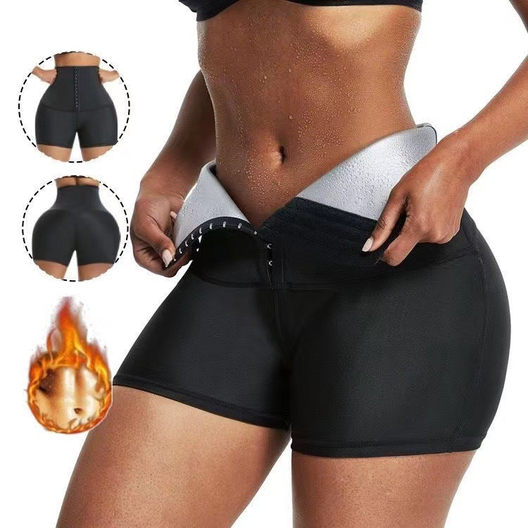 Europe and the United States hot-selling shape pants women's high-waist coated sports fitness shorts