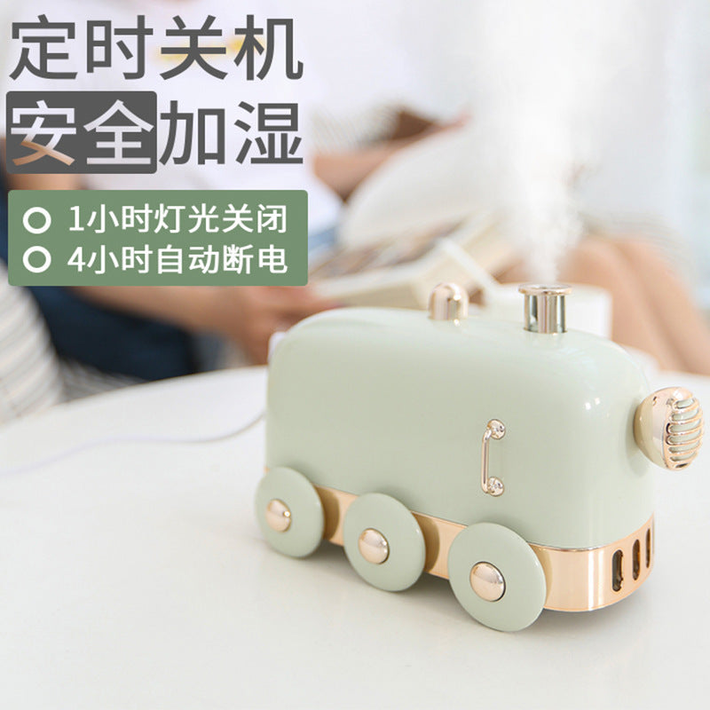 The new small train humidifier household small usb desktop humidifier bedroom silent retro aromatherapy humidifier