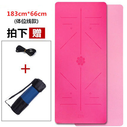 Posture line yoga mat tpe material widened 80cm professional fitness thickened 8mm non-slip mat special for yoga studio