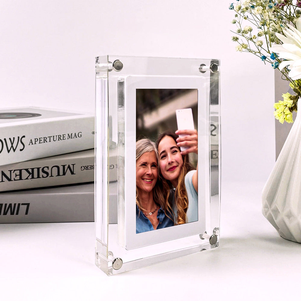 NTF acrylic transparent crystal digital photo frame video player gift photo frame multi-functional electronic photo album