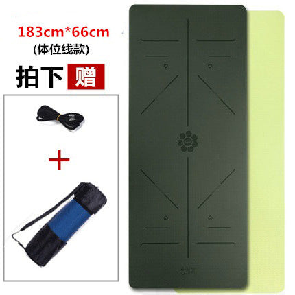 Posture line yoga mat tpe material widened 80cm professional fitness thickened 8mm non-slip mat special for yoga studio