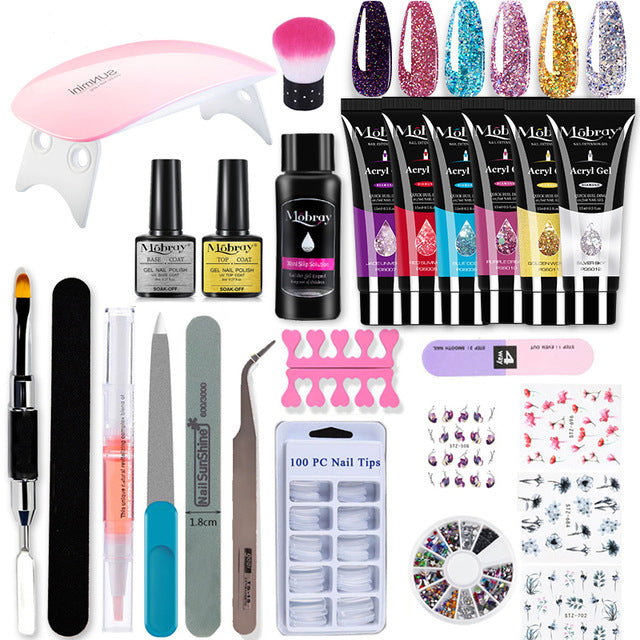 exclusive crystal extension gel manicure tool set nail model fast phototherapy gel nail paperless gel