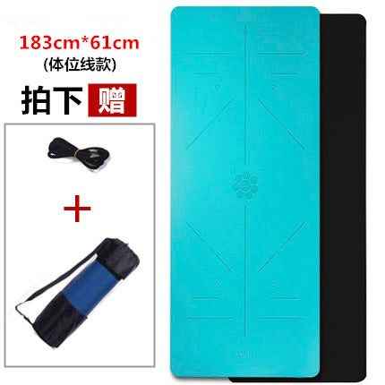 Posture line yoga mat tpe material widened 80cm professional fitness thickened 8mm non-slip mat special for yoga studio