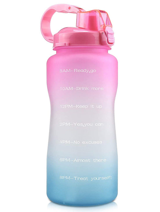 2.2L water bottle inspirational gradient water bottle with handle and straw Fitness sports bottle