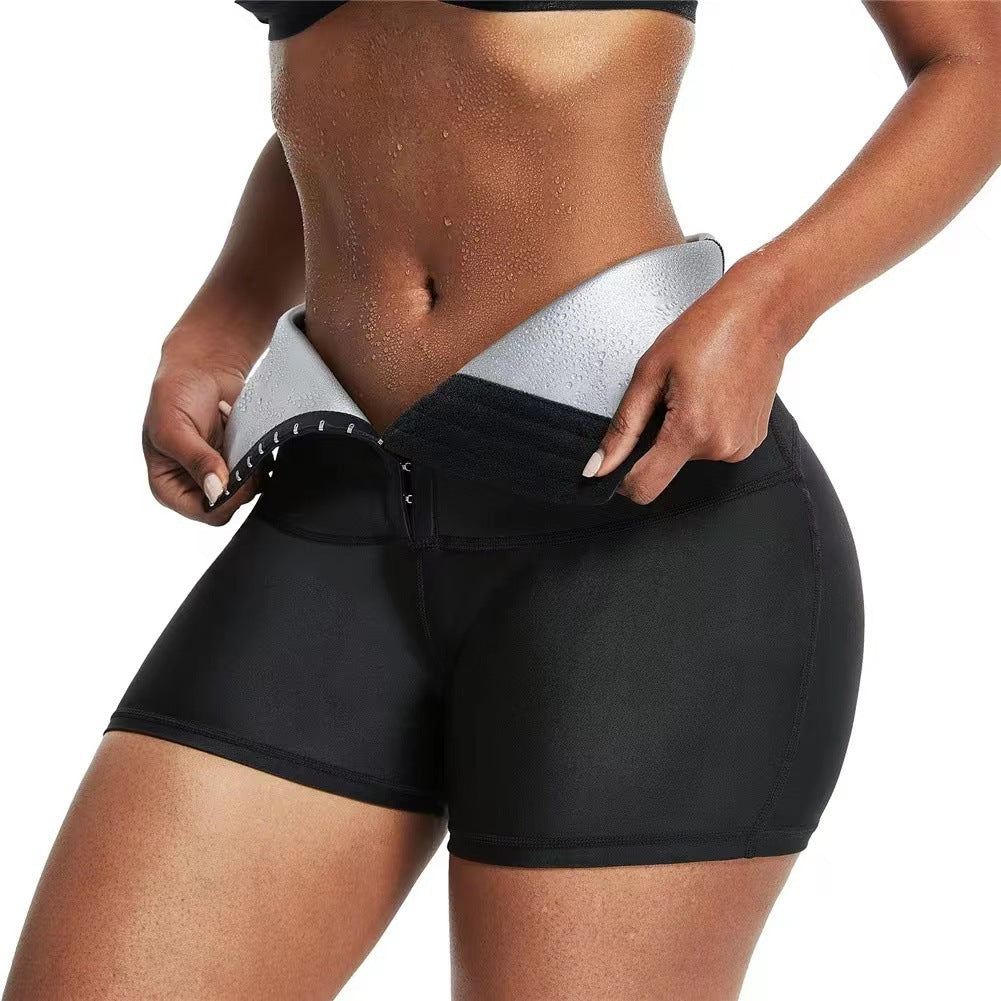Europe and the United States hot-selling shape pants women's high-waist coated sports fitness shorts